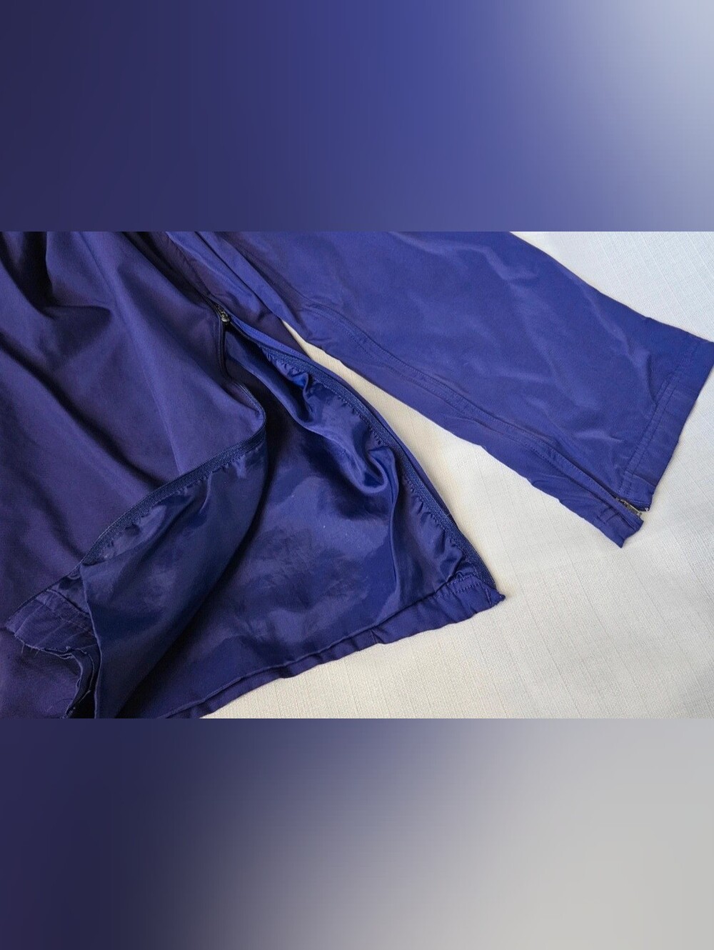 Vintage Y2K Adidas track windbreaker pants in a vibrant royal purple - Picture 3 of 4